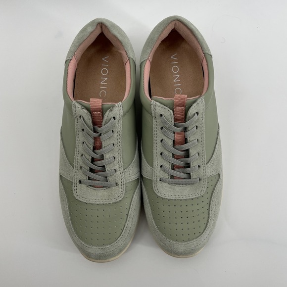 Vionic Women 5 Karigan Casual Comfort Lace-Up Slip On Sneaker Sage Leather Suede - Picture 5 of 7
